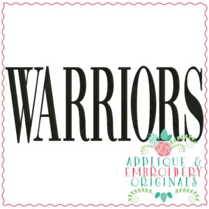 3402 Warriors Embroidery Design