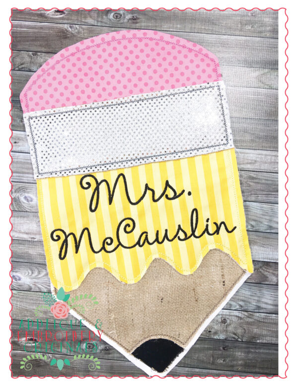 1467 Pencil Door Hanger In-The-Hoop Applique Design