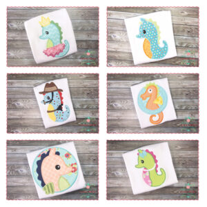 342 Seahorse Applique Design Set Applique Design