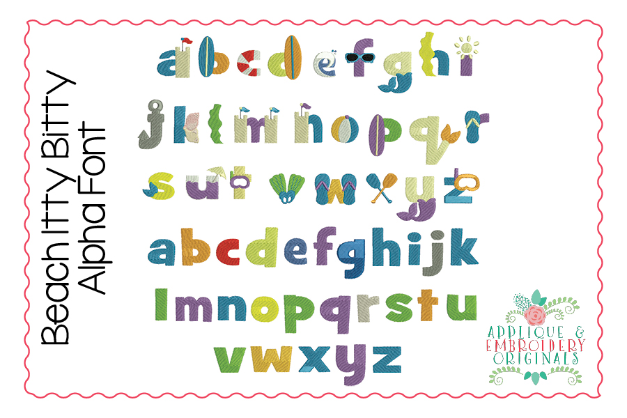 AEO 344 Beach Itty Bitty Alpha Font Samples