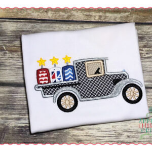 353 Fireworks Delivery Truck 4th July Applique Design