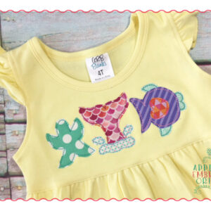 368 Mermaid Trio Simple Stitch Applique Design