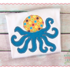 370 Octopus Boy Simple Stitch Applique Design