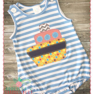 373 Tug Boat Simple Stitch Vintage Applique Design