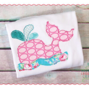 374 Whale with Water Simple Stitch Applique Design