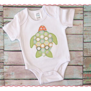 375 Turtle Simple Stitch Applique Design