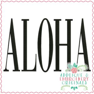 3754 ALOHA Word Art Embroidery Design