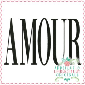 3755 AMOUR Word Art Embroidery Design