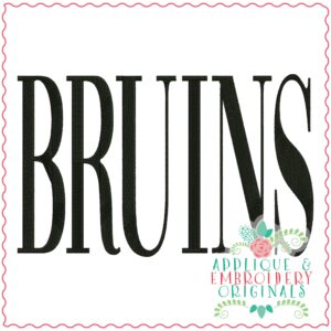 3757 BRUINS Word Art Embroidery Design