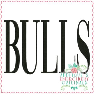3760 BULLS Word Art Embroidery Design