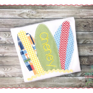 377 Surf Board Beach Stitch Applique Design