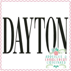 3772 DAYTON Word Art Embroidery Design