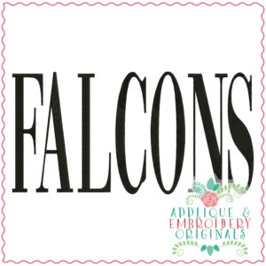 3776 FALCONS Word Art Embroidery Design