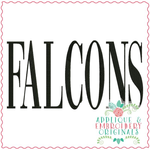 3776 FALCONS Word Art Embroidery Design