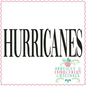 3789 HURRICANES Word Art Embroidery Design
