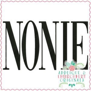 3800 NONIE Word Art Embroidery Design