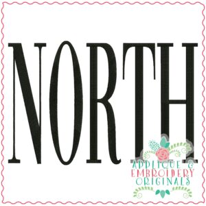 3802 NORTH Word Art Embroidery Design