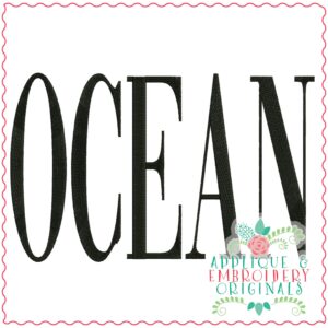 3803 OCEAN Word Art Embroidery Design