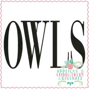 3804 OWLS Word Art Embroidery Design