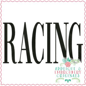 3805 RACING Word Art Embroidery Design