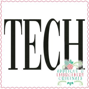 3811 TECH Word Art Embroidery Design