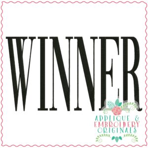 3814 WINNER Word Art Embroidery Design