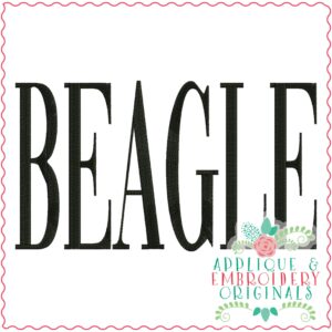 3861 BEAGLE Word Art Embroidery Design