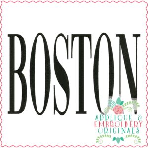 3862 BOSTON Word Art Embroidery Design