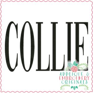 3864 COLLIE Word Art Embroidery Design