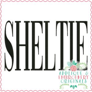 3872 SHELTIE Word Art Embroidery Design