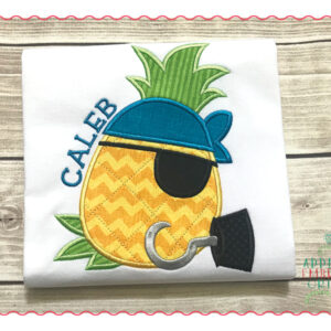 389 Pineapple Pirate Hook Patch Applique Design