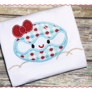 394 Clam with Bow Applique Design