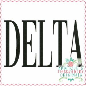 3963 DELTA Word Art Embroidery Design