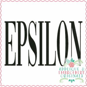 3964 EPSILON Word Art Embroidery Design