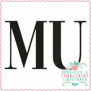 3971 MU Word Art Embroidery Design