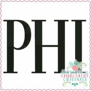 3980 PHI Word Art Embroidery Design