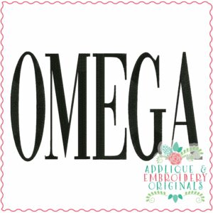 3983 OMEGA Word Art Embroidery Design
