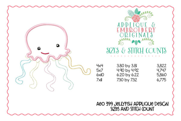 399 Jellyfish Applique Design - Image 3