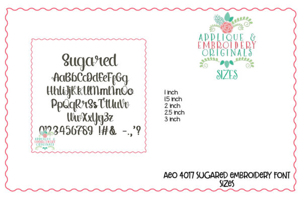 4017 Sugared Embroidery Font - Image 3