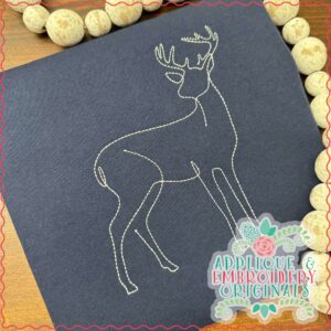 4020 Deer Line Art 3 Embroidery Design