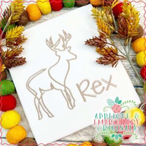 4027 Deer Line Art 10 Embroidery Design