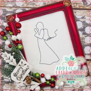 4038 Angel Praying Embroidery Design