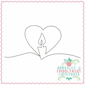 4042 Candle Heart Embroidery Design
