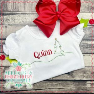 4047 Christmas Tree Star Embroidery Design