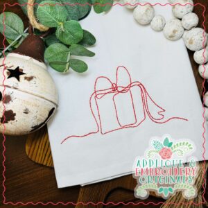 4051 Present Embroidery Design