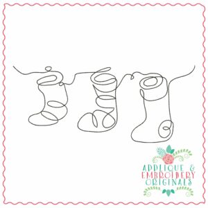4057 Stocking Triple Embroidery Design