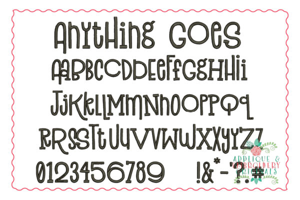 406 Anything Goes Embroidery Font - Image 2