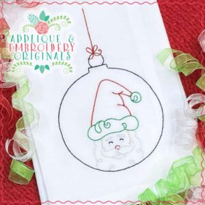4059 Santa Ornament Line Art Embroidery Design