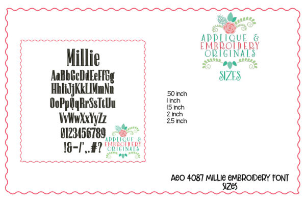 4087 Millie Embroidery Font - Image 3
