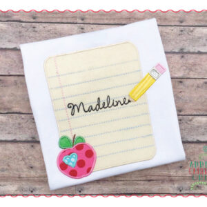 411 Notebook Frame Back to School Paper Applique Design
